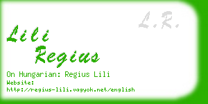 lili regius business card